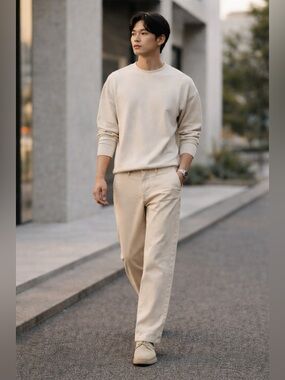 Perks and Mini P.A.M Pant Men S Khaki Cotton Minimal Designer Japan Streetwear